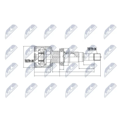 Kuva NTY NPW FR 043 Vetonivel Etuakseli, oikea, Vaihteiston puoli FORD: Transit Mk6 Bussi, Van, Flatbed Kuorma auto/Alusta