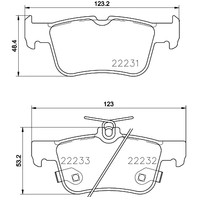 Kuva HELLA 8DB 355 023 301 Jarrupalat akustisella kulumavaroittimella FORD: Mondeo 5 Kombi, S Max Mk2, Limousine