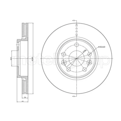 Kuva METELLI Jarrulevy RENAULT: MEGANE 2 Stufenheck, Kombi, 279,9mm 24,0mm 5 Tuuletettu 23 1563C Jarrulevyt