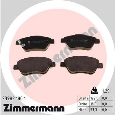 Kuva ZIMMERMANN 23982.180.1 Jarrupalat akustisella kulumavaroittimella Valokuva vastaa toimituslaajuutta OPEL: Corsa D Hatchback