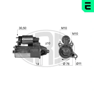 Kuva ERA 220364A Starttimoottori 12 1,4 10 FORD: Focus Mk1 Farmari, Transit Connect Van, Hatchback