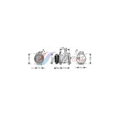 Kuva PRASCO CRAK094 Ilmastoinnin Kompressori 10S17C R 134a