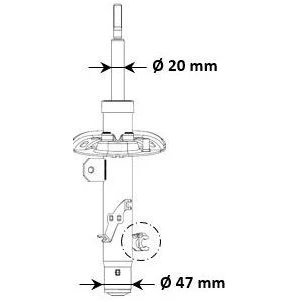 Kuva Iskunvaimennin, Etuakseli, oikea CITROËN C3 III, Van C4 CACTUS, CACTUS OE 9811371180, 9820202680, 9820948580