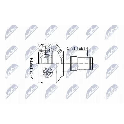 Kuva NTY NPW VV 014 Vetonivel Etuakseli, vasen, Vaihteiston puoli VOLVO: V70 2, 3, V50