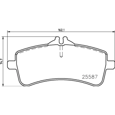 Kuva BREMBO P 50 131 Jarrupalat Kulumisenilmaisemelle Jarrusatulan ruuveilla Tarvikkeilla MERCEDES BENZ: S sarja Sedan