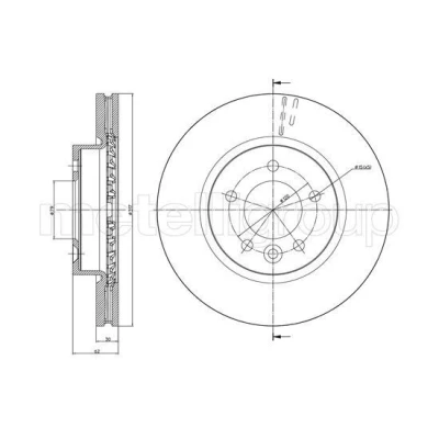 Kuva METELLI Jarrulevy LAND ROVER: Range Rover Sport, Discovery 3, 4 317,0mm 30,0mm 5 79,0mm Tuuletettu 23 0933C SDB000601,SDB000602,SDB000603