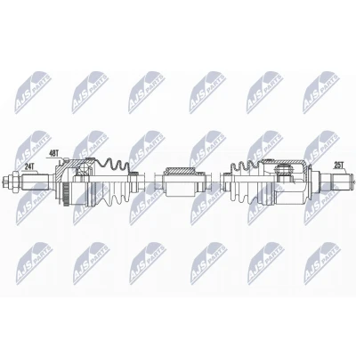 Kuva Vetoakseli HYUNDAI i10 I (pa), Etuakseli, oikea OE 49500 0X110, 0X910