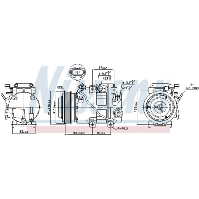 Kuva NISSENS 890151 Ilmastoinnin Kompressori HS18 12 PAG 46 R 134a