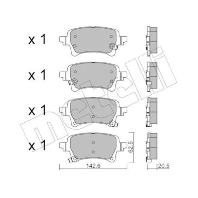 Kuva METELLI 22 1376 0 Jarrupalat akustisella kulumavaroittimella