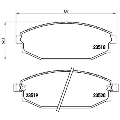 Kuva BREMBO P 54 027 Jarrupalat akustisella kulumavaroittimella Ilman tarvikkeita HYUNDAI: GALLOPER 2