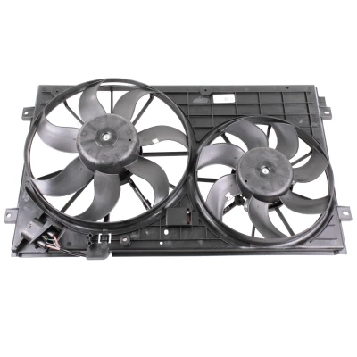 Kuva VEMO Original Quality V15 01 1869 Jäähdyttimen Tuuletin 360/295 220/150 Jäähdytystuulettimen kehällä VOLKSWAGEN: Golf 5, Touran I, 6