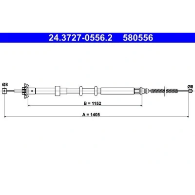 Kuva ATE 24.3727 0556.2 Käsijarruvaijeri 1405 FIAT: Panda II Hatchback