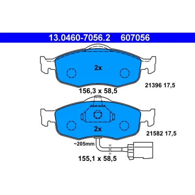Kuva ATE 13.0460 7056.2 Jarrupalat Sis. kulumisenilmaisimen FORD: MONDEO 2, 2 Kombi, 1