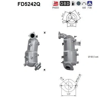 Kuva AS FD5242Q Hiukkassuodatin Euro 5 Siliciumkarbidi