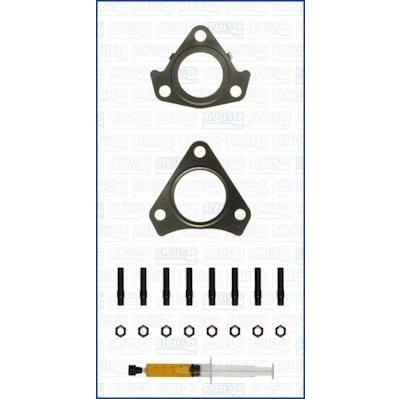 Kuva AJUSA JTC11764 Asennussarja Turboahdin with studs, syringe oil Tiivisteillä asennusohjeella HONDA: ACCORD 8, 8 Kombi