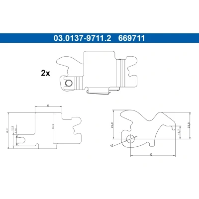 Kuva Korjaussarja, jarrukengät ATE 03.0137 9711.2
