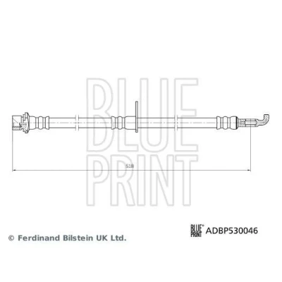 Kuva BLUE PRINT ADBP530046 Jarruletku Taka akseli, oikea 518mm