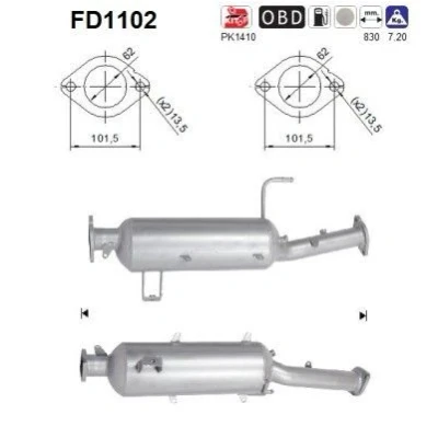 Kuva AS FD1102 Hiukkassuodatin Euro 5 Kordieriitti