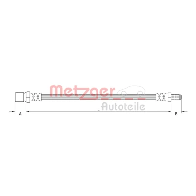 Kuva METZGER 4118575 Jarruletku 221 FIAT: Punto II Hatchback, ABARTH: 500 / 595 695 Hatchback