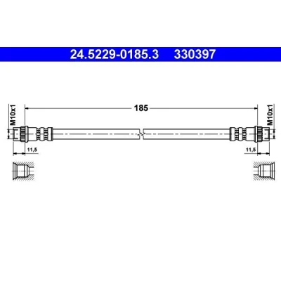 Kuva ATE 24.5229 0185.3 Jarruletku 185 RENAULT: MEGANE 2 Stufenheck, GRAND SCENIC 2, Kombi