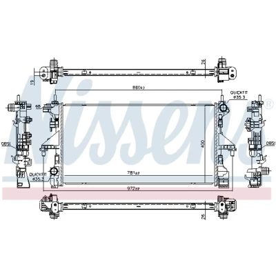 Kuva NISSENS 606554 Jäähdytin Alumiini 781 397 26 Jäähdytysrivat juotetut FIAT: Ducato III Flatbed Kuorma auto / Alusta, Van