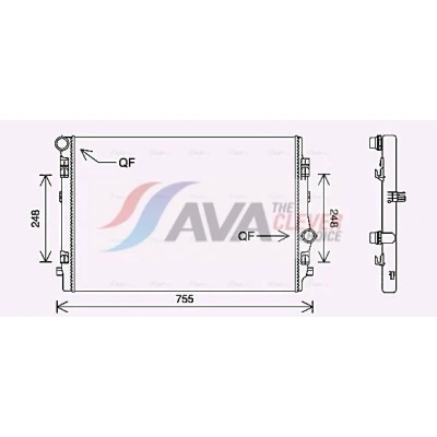 Kuva PRASCO VN2398 Jäähdytin Alumiini 650 449 32 pikaliittimet Jäähdytysrivat juotetut VOLKSWAGEN: Passat B8 Variant, Sedan