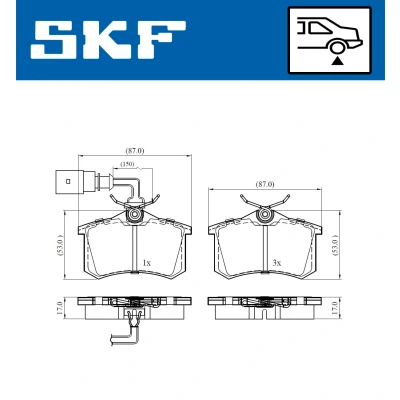 Kuva SKF VKBP 90452 E Jarrupalat Sis. kulumisenilmaisimen