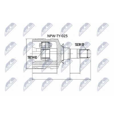 Kuva NTY NPW TY 025 Vetonivel Vaihteiston puoli TOYOTA: Avensis I Farmari, Sedan, Liftback