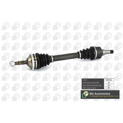 Kuva BGA DS6714LA Vetoakseli Etuakseli, vasen 612, 612 PEUGEOT: 206 Hatchback, SW