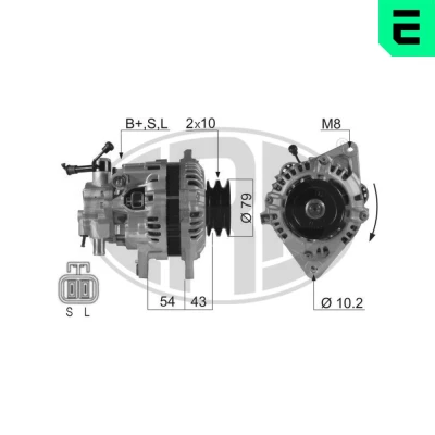 Kuva ERA 210274A Laturi 14V 65A MITSUBISHI: L200 III Pick up, PAJERO 2