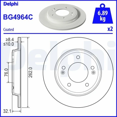 Kuva Jarrukiekkon Komplett DELPHI BG4964C takaisin/full/2 kpl