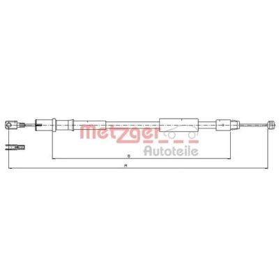 Kuva METZGER 10.9837 Käsijarruvaijeri Taakse, vasen 1285/1035 COFLE MERCEDES BENZ: Vito Bussi, Mixto