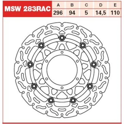 Kuva TRW MSW283RAC Jarrulevyt 296 5 lovella
