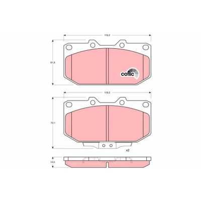 Kuva TRW COTEC GDB1006 Jarrupalat akustisella kulumavaroittimella NISSAN: 300ZX Coupe