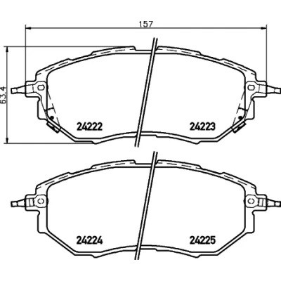 Kuva HELLA 8DB 355 012 031 Jarrupalat akustisella kulumavaroittimella Tarvikkeilla SUBARU: Forester IV, Outback V, Impreza III Hatchback