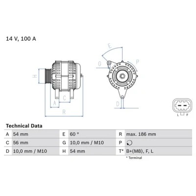 Kuva BOSCH 0 986 083 400 Laturi 14V 100A OPEL: Insignia A Sports Tourer, Astra J Hatchback