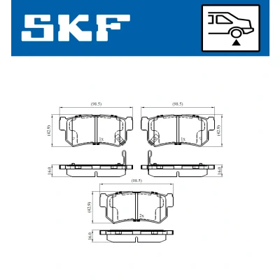 Kuva SKF VKBP 90576 A Jarrupalat akustisella kulumavaroittimella SSANGYONG: Actyon Sports I Pick up, Rexton / 2