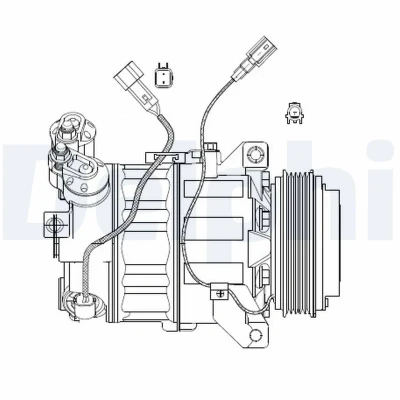 Kuva DELPHI CS20482 Ilmastoinnin Kompressori PXC16 PAG 46 kompressoriöljyllä VOLVO: XC70 II Farmari, S80 II, V70 3, FORD: S Max Mk1, MONDEO 4 Turnier