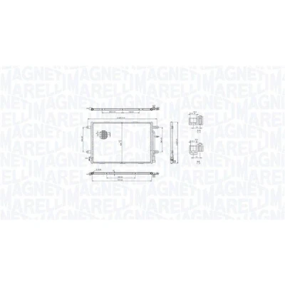 Kuva MAGNETI MARELLI 350203103500 Ilmastoinnin Lauhdutin ilman vedenerotinta 408 591 16 AUDI: A4 B8 Sedan, Avant