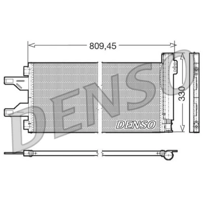 Kuva DENSO DCN07050 Ilmastoinnin Lauhdutin Vedenerottimella 809.45x330x16 R 134a 809,45 FIAT: Ducato III Bussi, Van, II Bussi