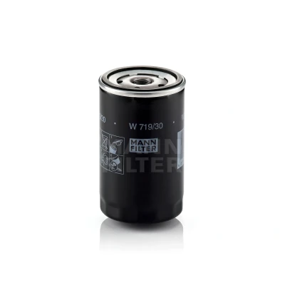 Kuva MANN FILTER W 719/30 Öljynsuodatin 3/4 16 UNF yhdellä peruutuksenestoventtiilillä Ruuvattava suodatin AUDI: A4 B6 Avant, B7 A3 Sportback