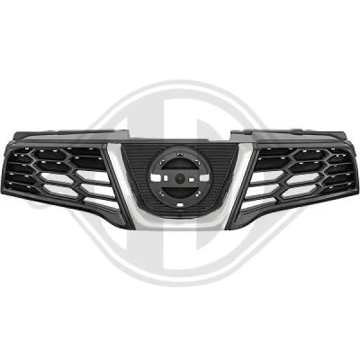 Kuva DIEDERICHS 6045940 Etusäleikkö Musta kromattu raita NISSAN: Qashqai / Qashqai+2 I