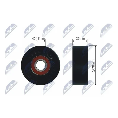 Kuva Kiristysrulla, moniurahihna CHRYSLER VOYAGER IV, DODGE CARAVAN, GRAND JEEP CHEROKEE, WRANGLER II OE 04861277AB, 04861277AD, 4861277AB