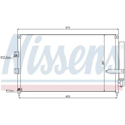Kuva NISSENS 940197 Ilmastoinnin Lauhdutin Vedenerottimella Alumiini 675 R 134a HONDA: CIVIC 8