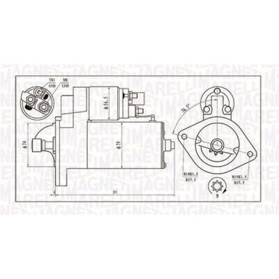 Kuva MAGNETI MARELLI 063721135010 Starttimoottori 12 2 9 TOYOTA: Avensis II Station Wagon, Corolla IX Hatchback