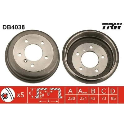 Kuva Jarrurumpu, 1 kpl TRW DB4038