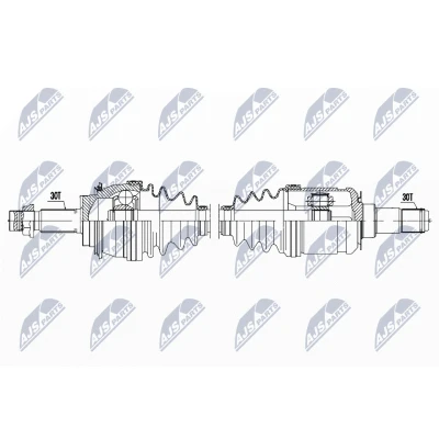 Kuva NTY NPW TY 177 Vetoakseli Etuakseli, vasen, oikea 648 TOYOTA: Land Cruiser Prado 120