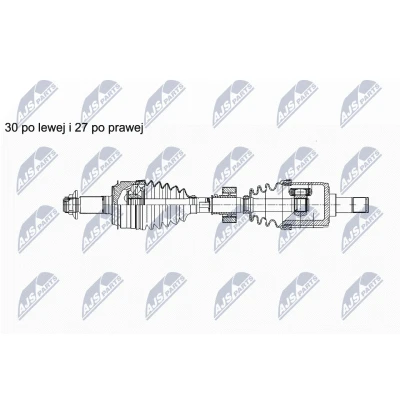 Kuva NTY NPW HD 056 Vetoakseli Etuakseli, vasen 677 Automaattivaihteisto, 5 vaiht. HONDA: ACCORD 8 Kombi,