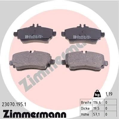 Kuva ZIMMERMANN 23070.195.1 Jarrupalat Kulumisenilmaisemelle Valokuva vastaa toimituslaajuutta