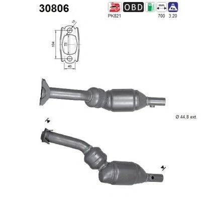 Kuva AS 30806 Katalysaattori Euro 5 700mm